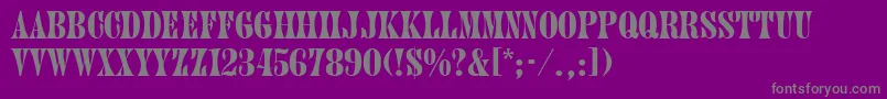 フォントJuniper – 紫の背景に灰色の文字