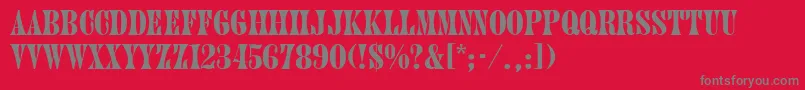 Juniper-fontti – harmaat kirjasimet punaisella taustalla