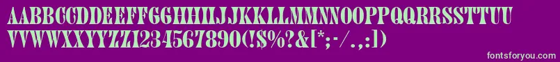 Juniper Font – Green Fonts on Purple Background