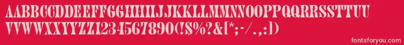 Juniper Font – Pink Fonts on Red Background