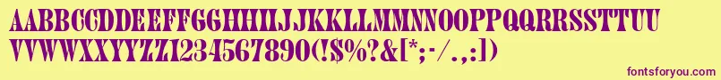 Juniper Font – Purple Fonts on Yellow Background