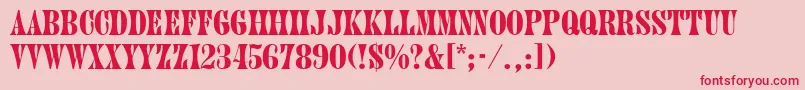 フォントJuniper – ピンクの背景に赤い文字