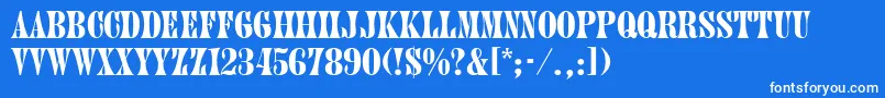 フォントJuniper – 青い背景に白い文字