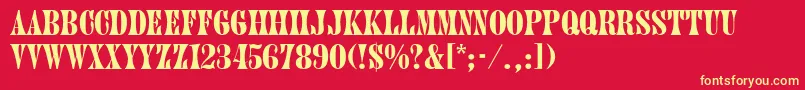 Juniper-fontti – keltaiset fontit punaisella taustalla