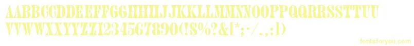 Juniper-fontti – keltaiset fontit valkoisella taustalla
