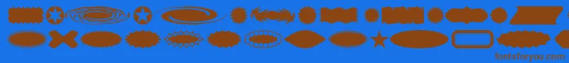フォントButtba – 茶色の文字が青い背景にあります。