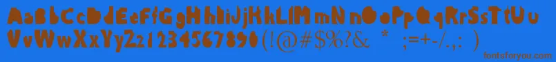 Thebite Font – Brown Fonts on Blue Background