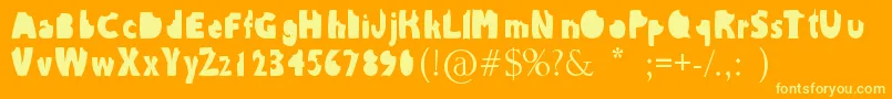 Thebite Font – Yellow Fonts on Orange Background