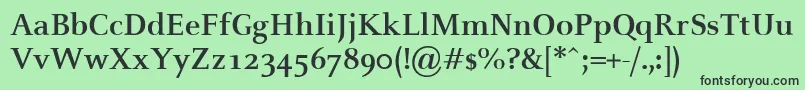 フォントCelesteBold – 緑の背景に黒い文字