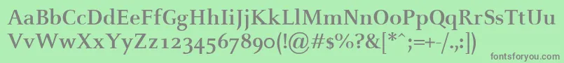 フォントCelesteBold – 緑の背景に灰色の文字