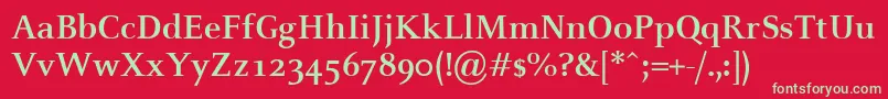 フォントCelesteBold – 赤い背景に緑の文字