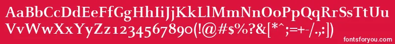 フォントCelesteBold – 赤い背景に白い文字