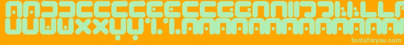 Peabrain Font – Green Fonts on Orange Background