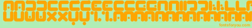 Peabrain Font – Orange Fonts on Green Background