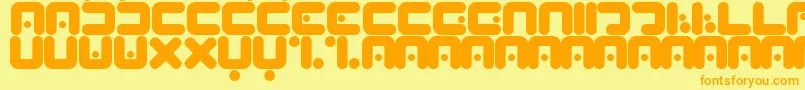 Peabrain Font – Orange Fonts on Yellow Background