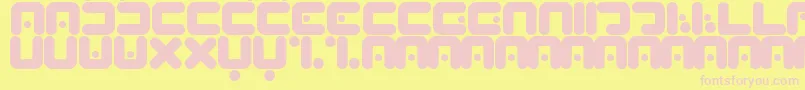 Peabrain Font – Pink Fonts on Yellow Background