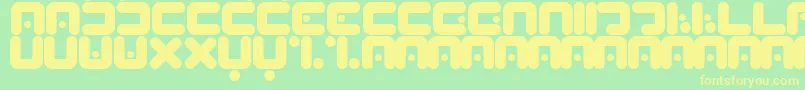 Peabrain Font – Yellow Fonts on Green Background