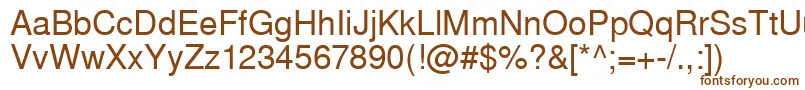 Westsansssk-fontti – ruskeat fontit valkoisella taustalla