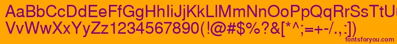 Westsansssk Font – Purple Fonts on Orange Background