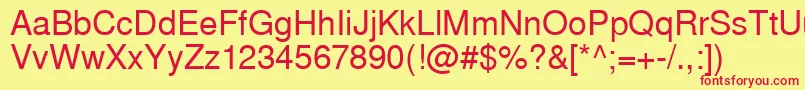 Westsansssk-fontti – punaiset fontit keltaisella taustalla