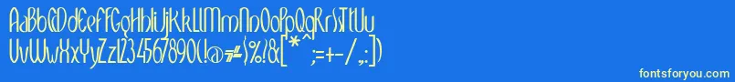 フォントMeditation – 黄色の文字、青い背景