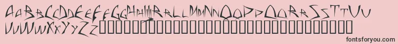 BaphometTM-Schriftart – Schwarze Schriften auf rosa Hintergrund