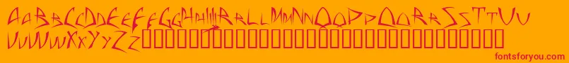 BaphometTM-Schriftart – Rote Schriften auf orangefarbenem Hintergrund