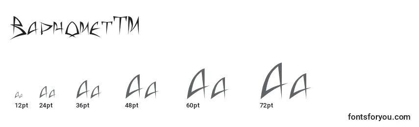 BaphometTM Font Sizes