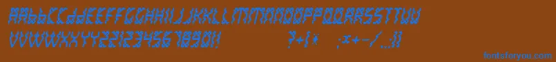 フォントWhitelak – 茶色の背景に青い文字