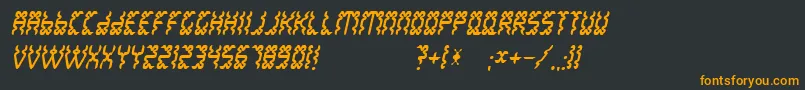 Whitelak-Schriftart – Orangefarbene Schriften auf schwarzem Hintergrund