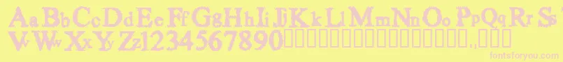 Czcionka Fuzzy – różowe czcionki na żółtym tle