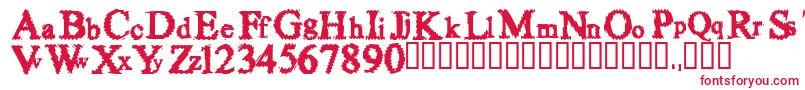 Fuzzy Font – Red Fonts on White Background