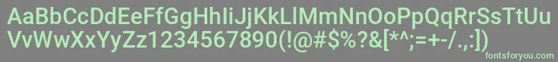 Quicktech Font – Green Fonts on Gray Background