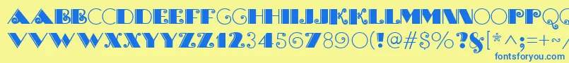 BrasileiroOneMedium Font – Blue Fonts on Yellow Background