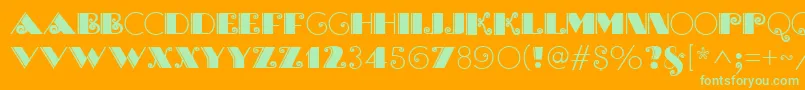 Шрифт BrasileiroOneMedium – зелёные шрифты на оранжевом фоне