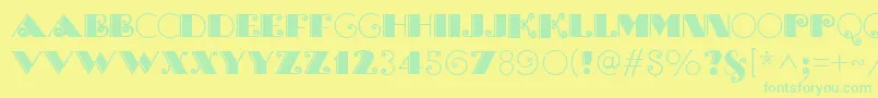 BrasileiroOneMedium Font – Green Fonts on Yellow Background