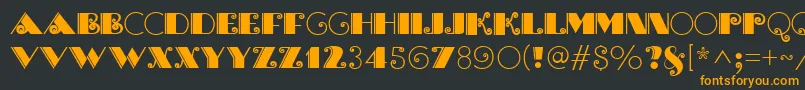 フォントBrasileiroOneMedium – 黒い背景にオレンジの文字
