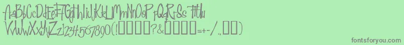 フォントFabulous50sNormal – 緑の背景に灰色の文字