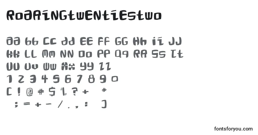 A fonte Roaringtwentiestwo – alfabeto, números, caracteres especiais