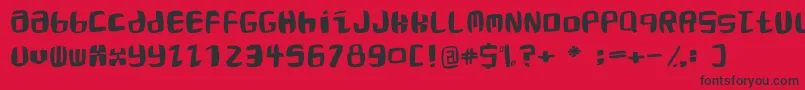 フォントRoaringtwentiestwo – 赤い背景に黒い文字