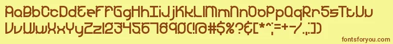 YearendBrk Font – Brown Fonts on Yellow Background