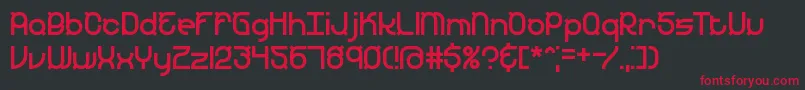 Czcionka YearendBrk – czerwone czcionki na czarnym tle