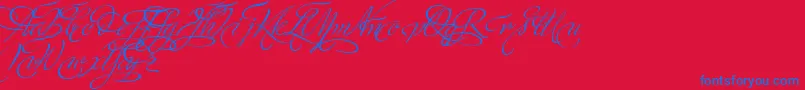 MinistryScriptSwashHff Font – Blue Fonts on Red Background