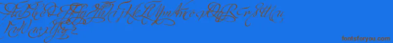 MinistryScriptSwashHff-Schriftart – Braune Schriften auf blauem Hintergrund