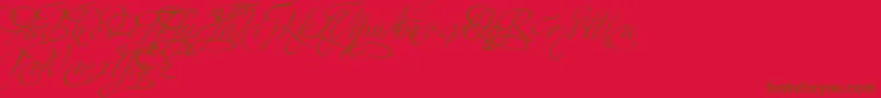 MinistryScriptSwashHff Font – Brown Fonts on Red Background