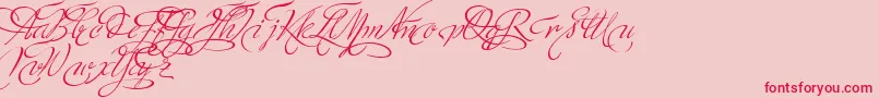 MinistryScriptSwashHff Font – Red Fonts on Pink Background