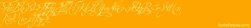 MinistryScriptSwashHff Font – Yellow Fonts on Orange Background