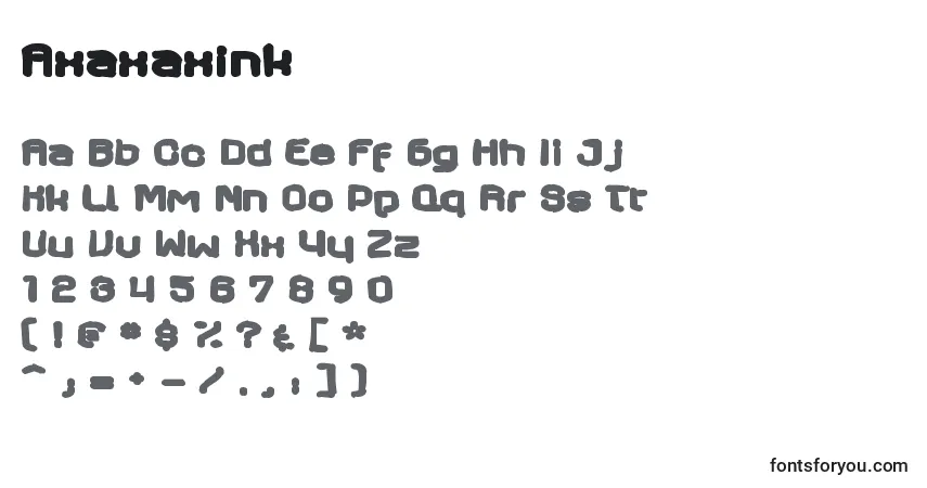 Axaxaxink-fontti – aakkoset, numerot, erikoismerkit