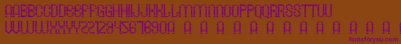 SmgLawangSewu-Schriftart – Violette Schriften auf braunem Hintergrund