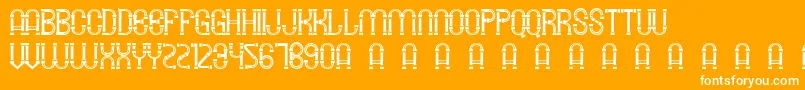 SmgLawangSewu-Schriftart – Weiße Schriften auf orangefarbenem Hintergrund